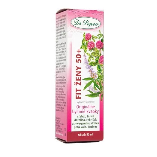 Dr.Popov Fit ženy 50+, originální bylinné kapky, 50 ml